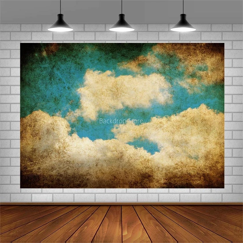 

Фотофон Avezano с изображением неба облаков, винтажный декор для фотостудии