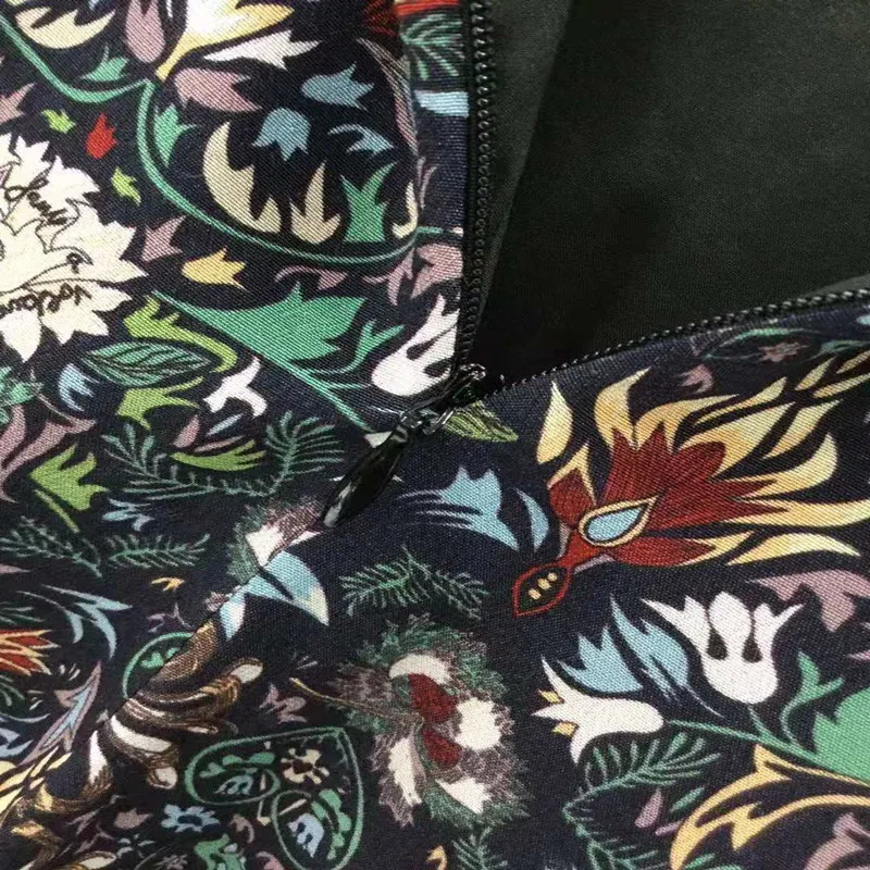 

Vintage Floral Print Women Midi Skirt Female Casual High Waist A Line Long Skirts
