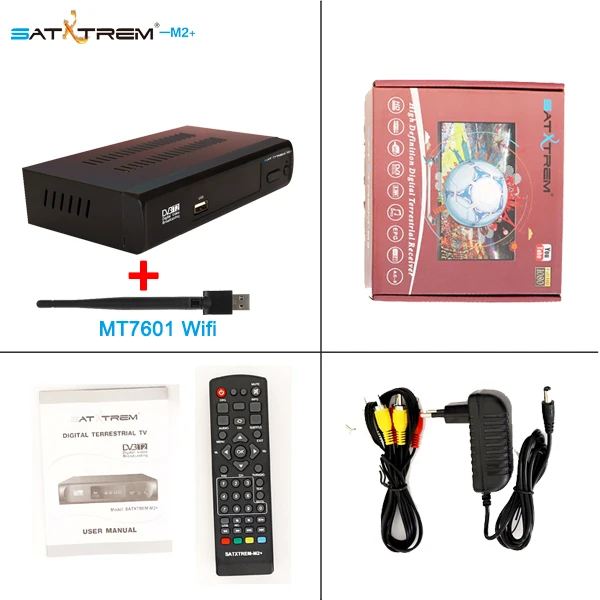with MT7601 usb wfi Satxtrem M2 Plus тюнер dvb t2 HD приёмникрецептор азамерики with usb wifi Digital Built-in Wifi Youtube тв приставка dvb t2 для России openbox - Цвет: with MT7601 usb wfi
