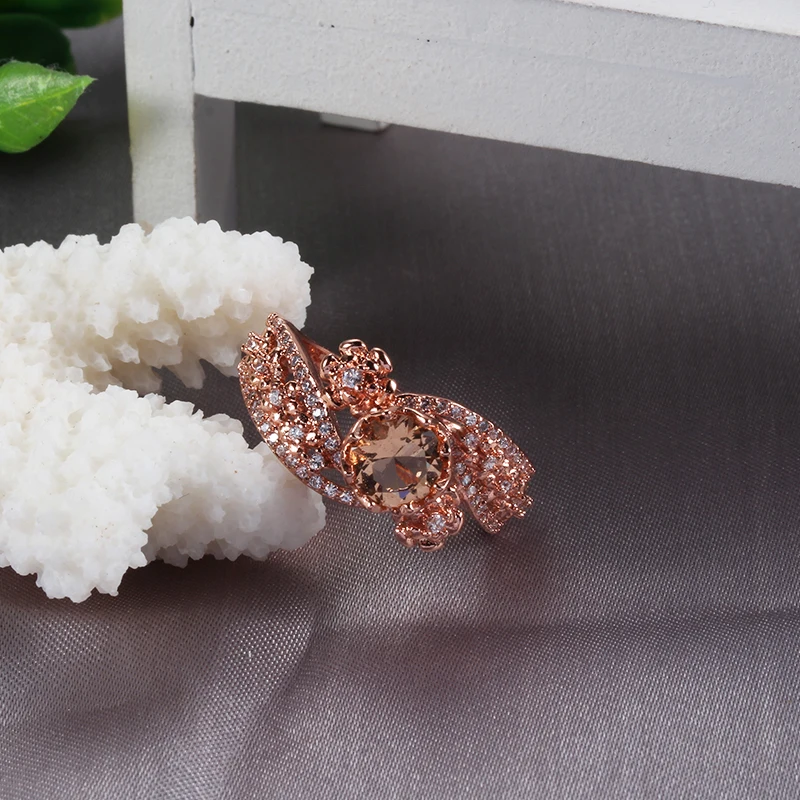 Beiver роскошное женское кольцо на палец из розового золота модное обручальное с