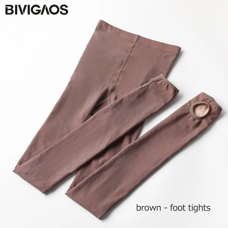 Brown-foot tights BIVIGAOS осенние зимние тонкие дышащие женские колготки сексуальные Серые колготки прозрачные облегающие леггинсы Сексуальные колготки Леггинсы - Цвет: Brown-foot tights