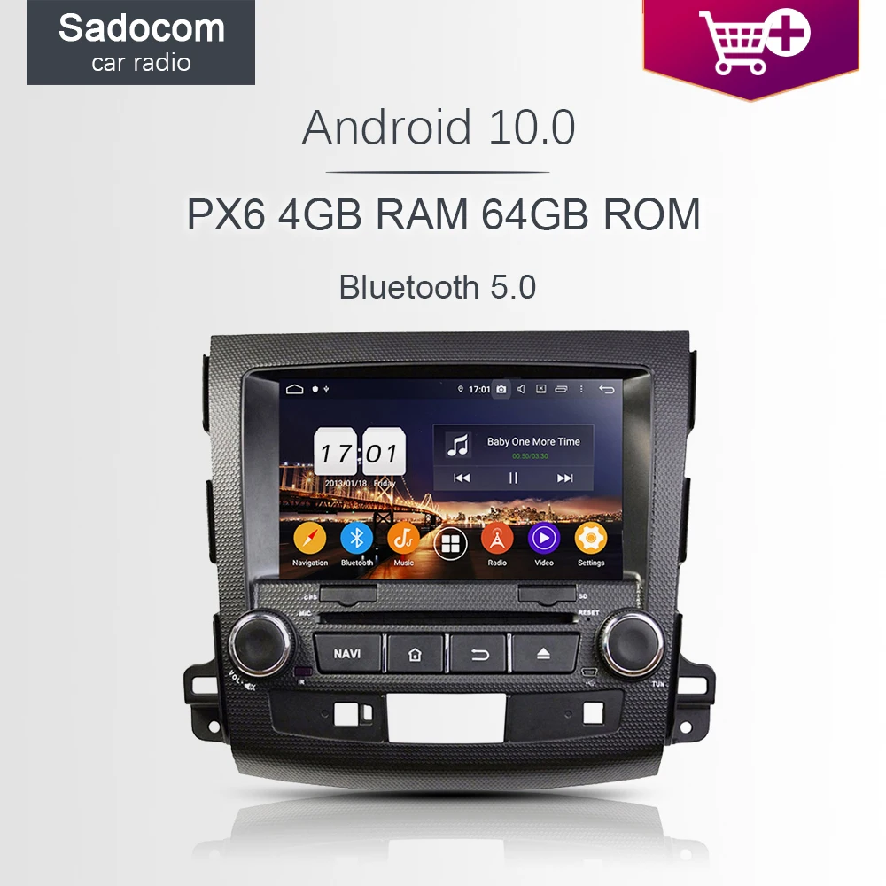Автомобильный DVD плеер 8 дюймов 720P PX6 DSP 2 din Android 10 0 4 Гб ОЗУ ядер 64 ПЗУ Авторадио BT 5