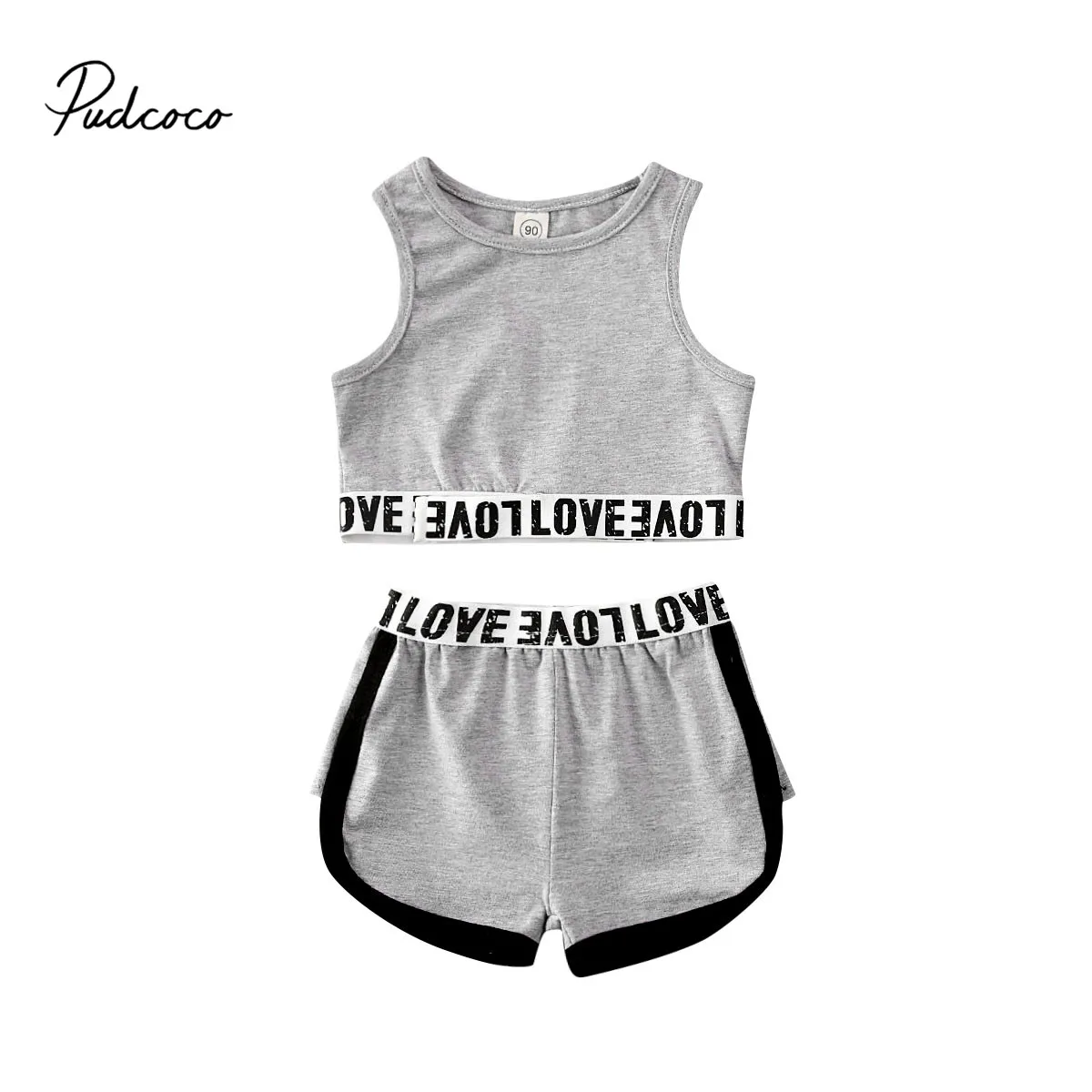 Комплект детской одежды Pudcoco летние детские короткие топы и шорты одежда на День