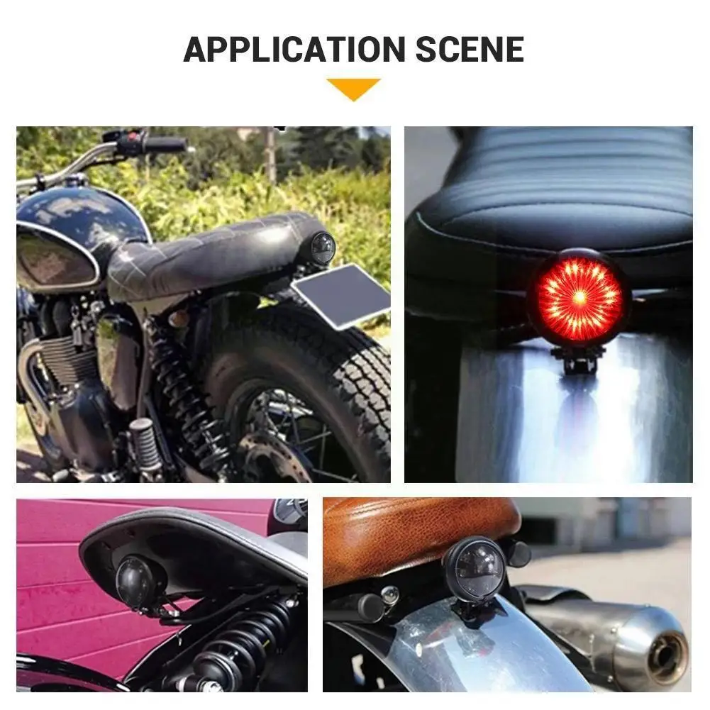

Motorcycle Tail Light Red Led Cafe Racer Style Stop Tail Light Motorbike Brake Rear Lamp Taillight Chopper for Harley Tail R9Y6