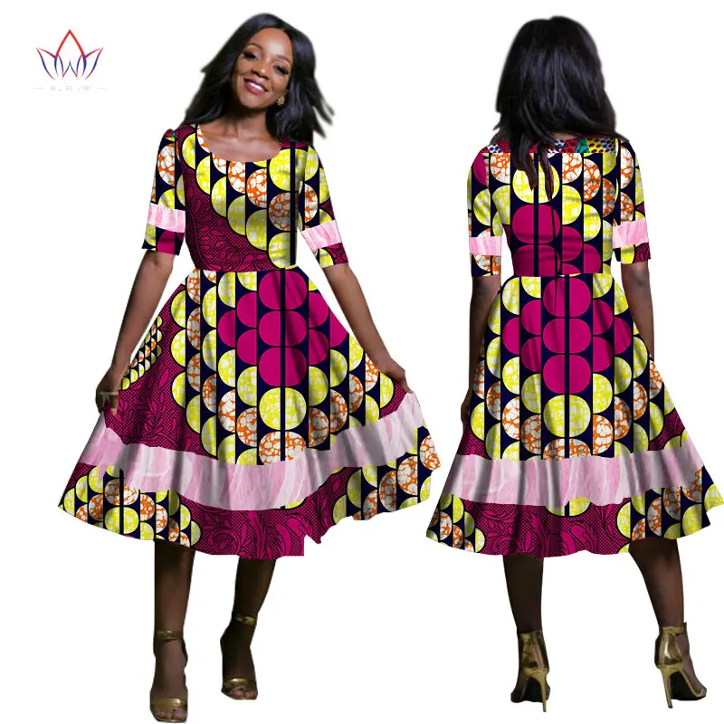 Африканский традиционная одежда для женщин с коротким рукавом Дашики платья в