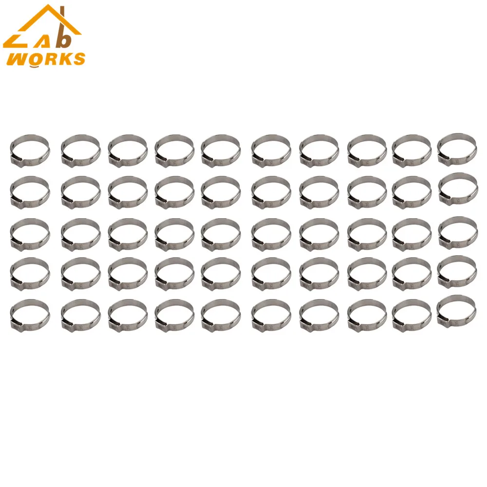 

50pcs 1" PEX Stainless Steel Clamp Cinch Ring Crimp Pinch Fitting Tubing