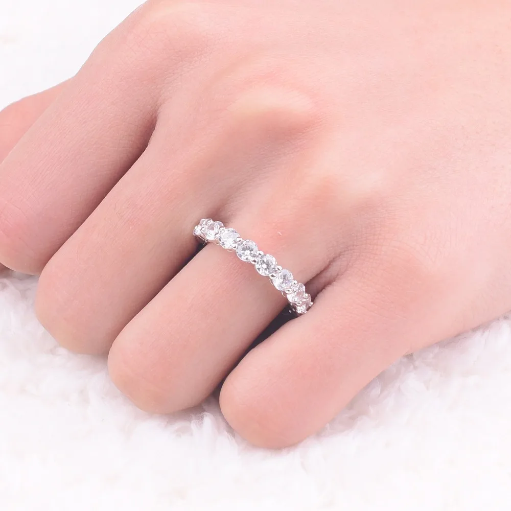 Роскошные обручальные кольца из серебра 925 пробы с фианитами вечности бриллианты