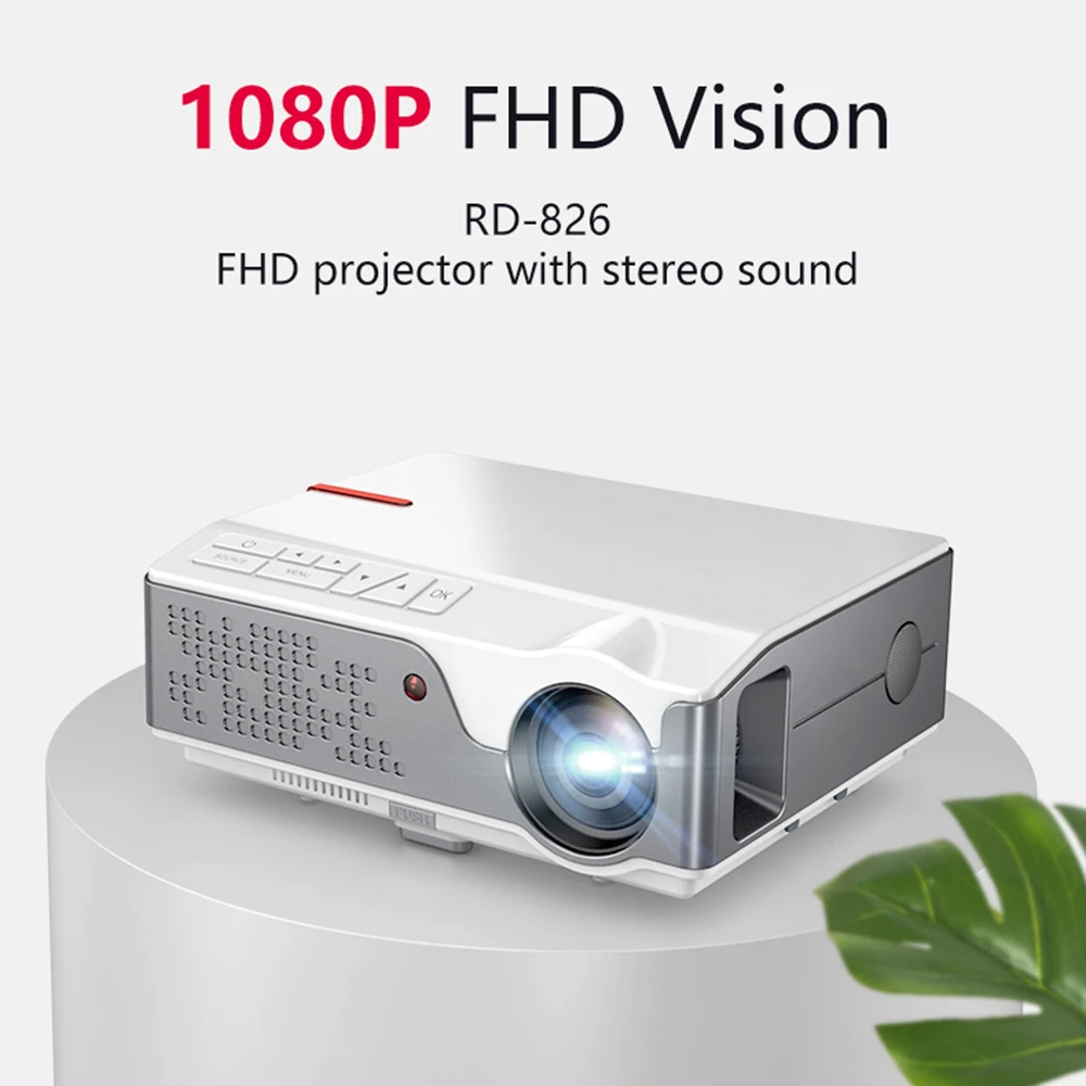 Rigal RD-826 Android Projector 1080P WiFi Projector Home Theater Proyector 3D Projector Movie HD LCD Projector 1920 x 1080