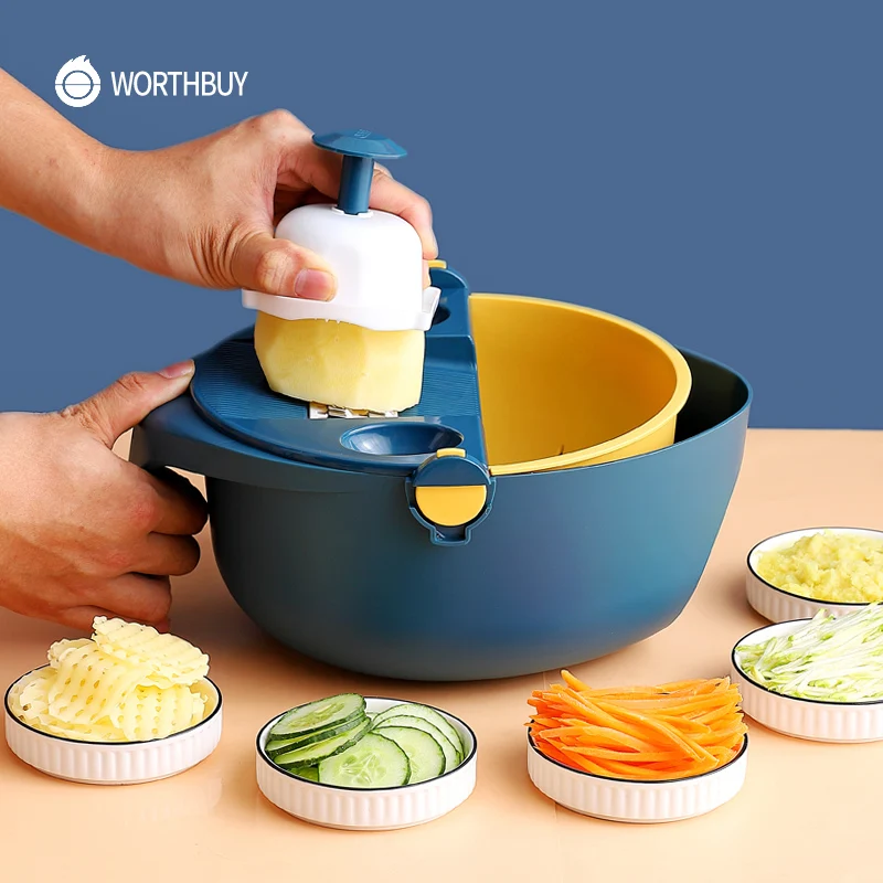 WORTHBUY Многофункциональная терка для овощей мандолина слайсер с дренажной