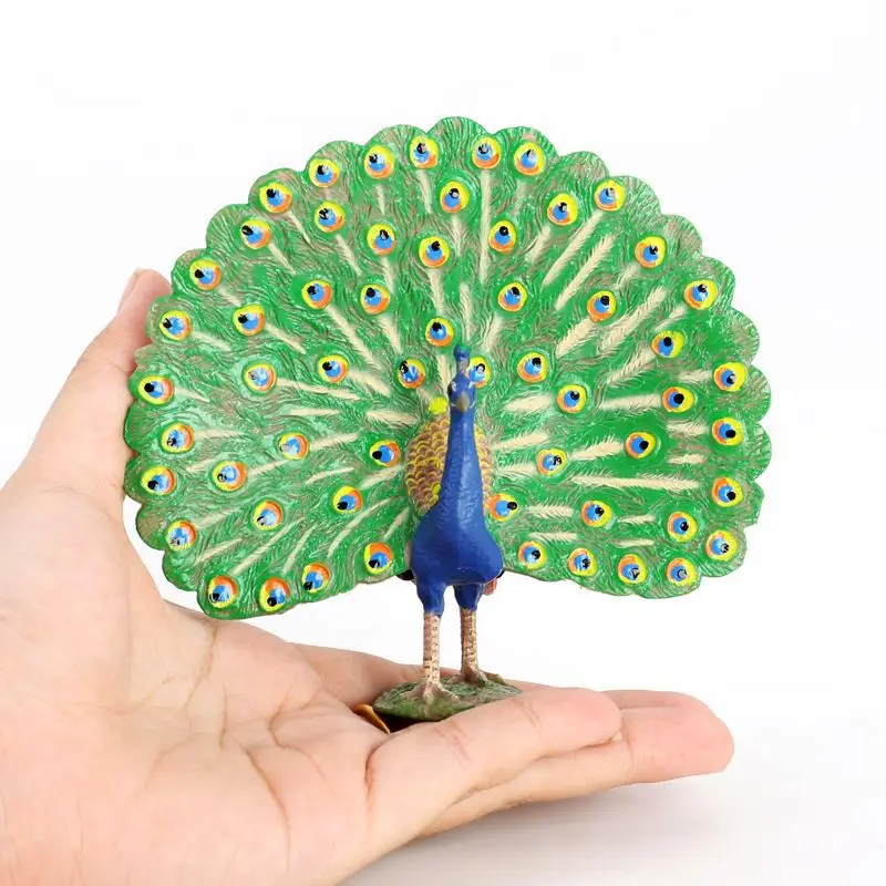 

Peacock simulation model toy wild animal good plastic Action figures doll for children Gift decoration home garden