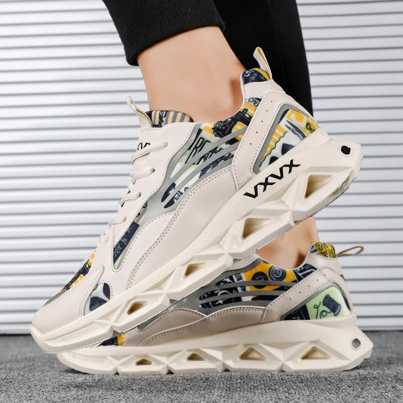 Men Running Shoes 44 Breathable Lightweight Fashion Men Jogging Sneakers 43 Outdoor Non-slip Casual Heighten Mens Sports Shoes