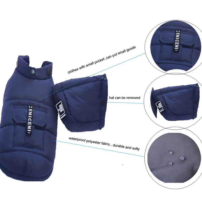 Зимняя одежда для собак куртка теплое пальто домашних животных ветрозащитный
