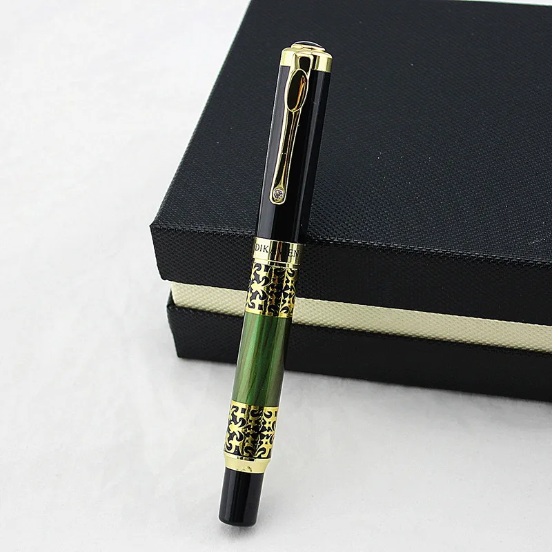 Роскошная Алмазная позолоченная перьевая ручка роскошная офисная Подарочная
