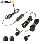BOYA BY-M1DM петличный микрофон двойной головкой всенаправленный клип на лацкане видео микрофон для Canon Nikon DSLR iphone samsung huawei