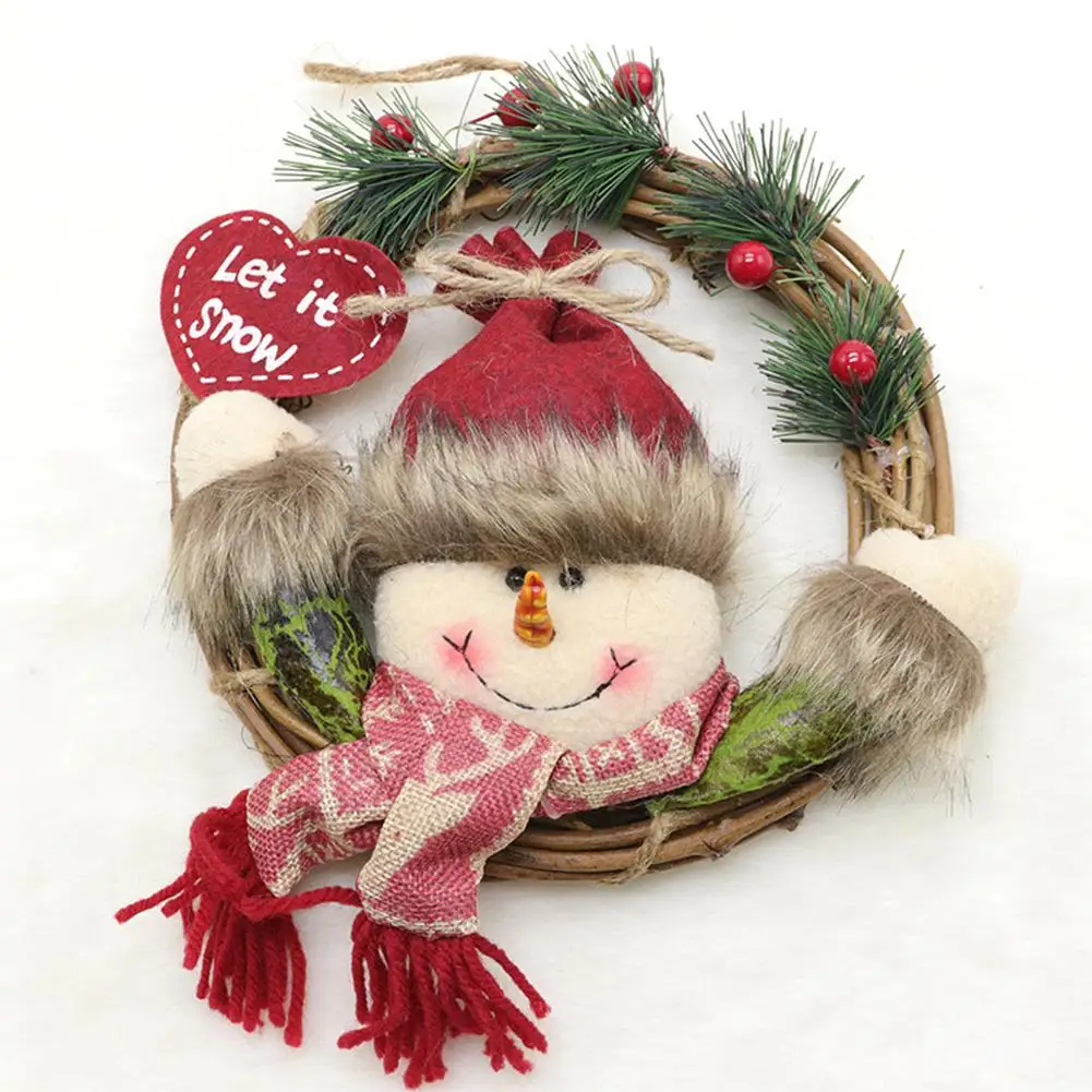 Рождественский венок лоза кольцо Рождественская елка подвеска дверь висячие