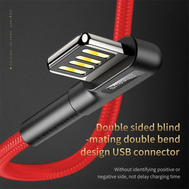 USB кабель Baseus с углом обзора 90 градусов для iPhone 11 Pro Max Xs XR 2 4 А|Кабели мобильных
