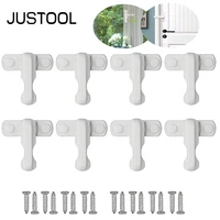 JUSTOOL 8 pcs Door Swing lock UPVC Replacement Security window Sash Jammer Safety hasps Lever Handle Sweep Latch Child Protector