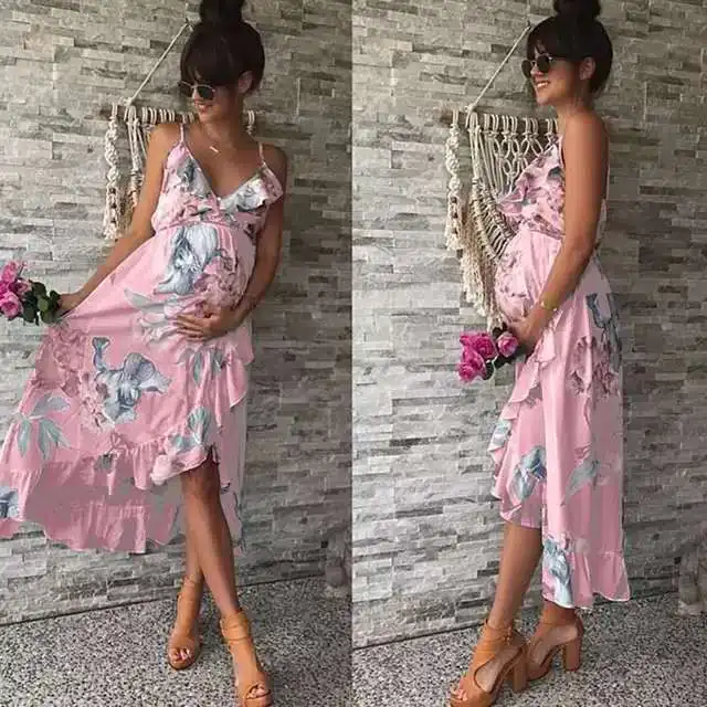 

2020 SEX maternity dresses pregnant v-neck Suspender dress for pregant women summer plus size dress pregnancy clothes dress