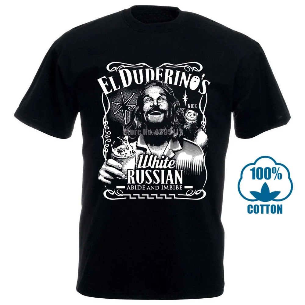 Черная футболка с надписью Dude Big Lebowski постер Jeff Bridges El Duderino Fn9277 | Мужская одежда