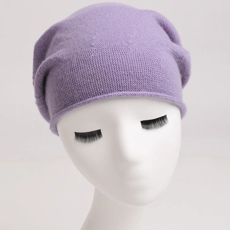 CAVME 5 Purple Кашемировые шапки-бини от CAVME, унисекс, женская, Мужская зимняя шапка, вязаные кашемировые шапки, одноцветные, 51 г, роскошный подарок - Цвет: CAVME 5 Purple