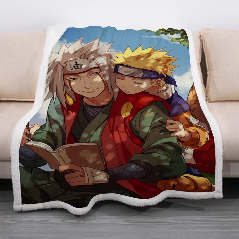 Плюшевое Флисовое одеяло с 3D принтом аниме Наруто модные одеяла для взрослых