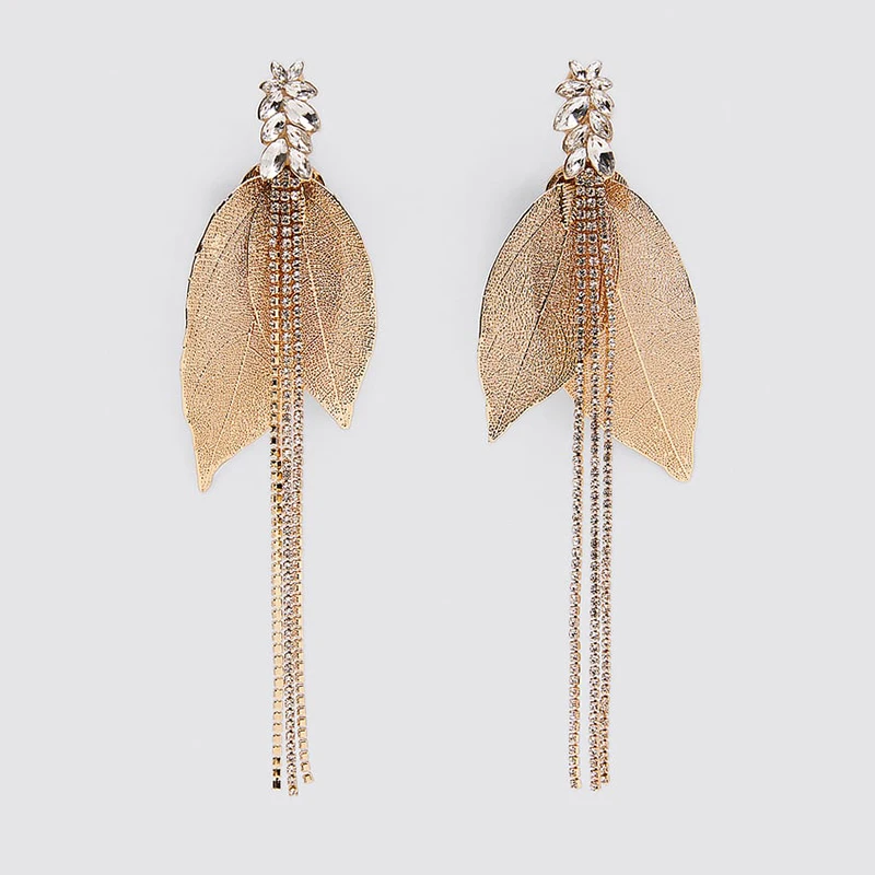 Женские серьги подвески ZA разноцветные висячие с кристаллами свадебные