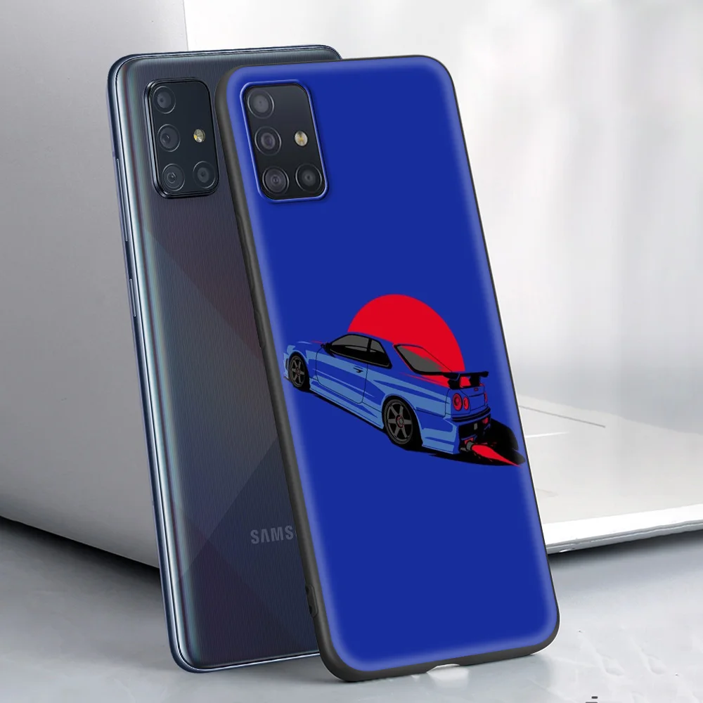 

Cartoon JDM Drift Car Cat Luxury Soft Case for Samsung Galaxy A21S A51 A71 A12 A02S A21 EU A32 A52 A72 5G A41 A31 Phone Coque