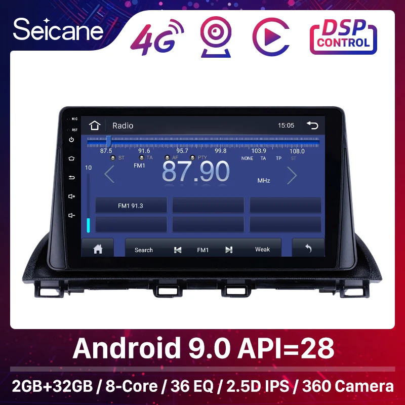 Seicane 9 дюймов Android 0 2Din автомобильный Радио Мультимедийный видео плеер GPS для Mazda 3