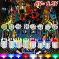 10pcs ba9s t4w 44 47 8smd 1206 base with flexible wire various color non polarity ac dc 6v 6 3v pinball game machine led bulbs