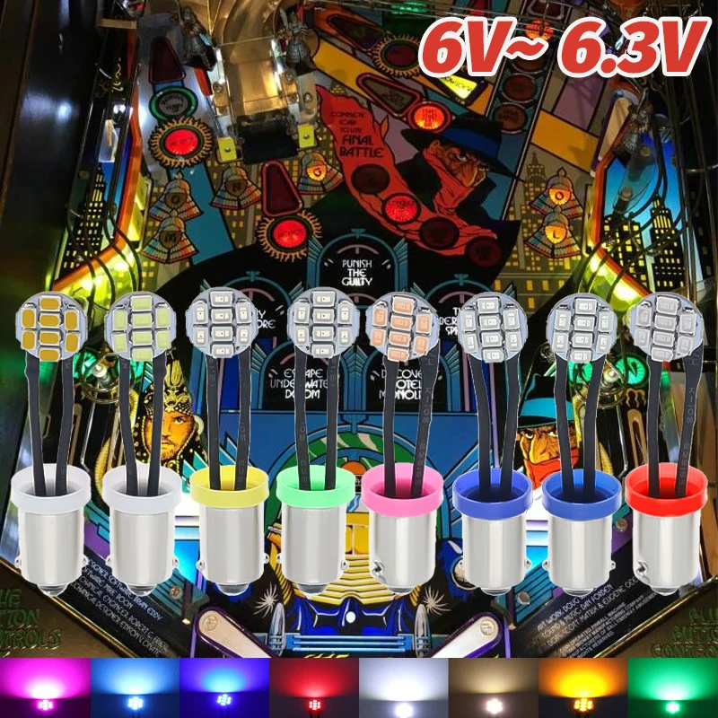 10 шт. BA9S T4W #44 #47 8smd 1206 основа с гибким проводом различные цвета неполярность AC DC 6 в 3