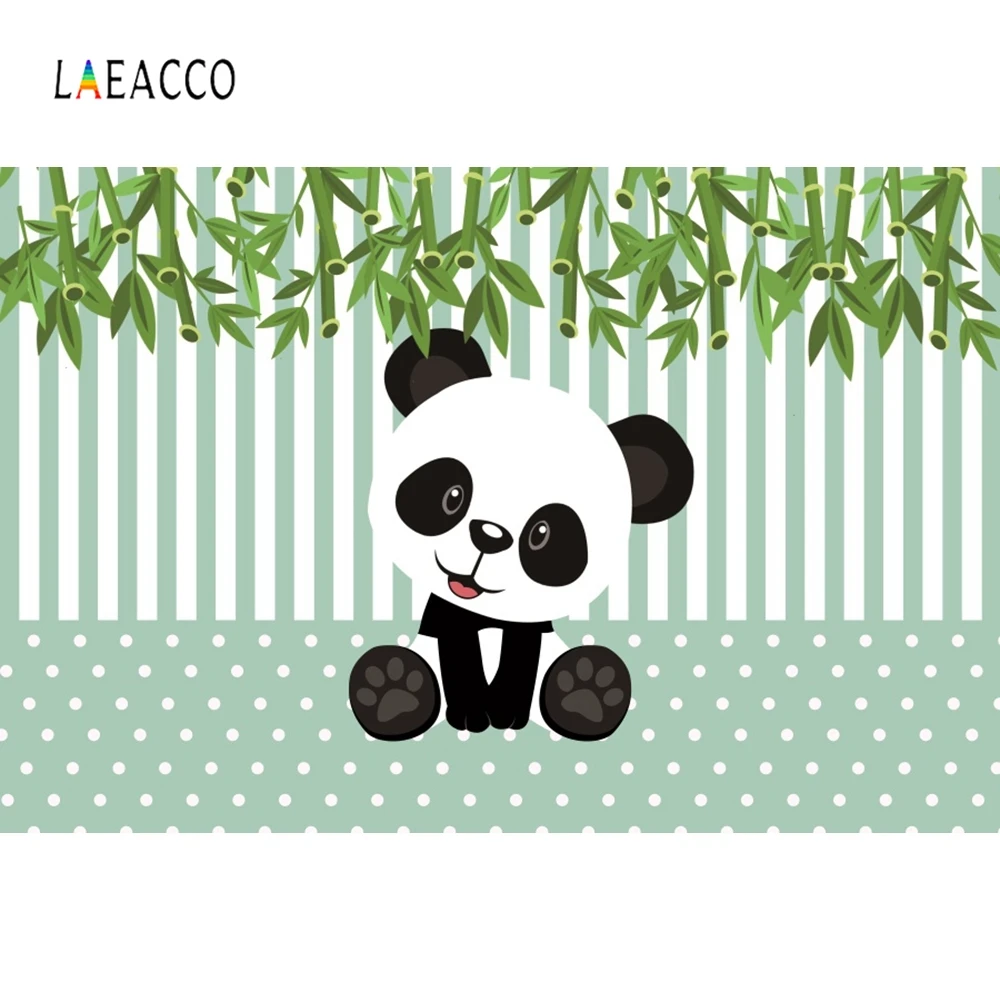 Laeacco Panda вечерние Bamboos в полоску в горошек для фотосъемки на день рождения фоны индивидуальные фотографические фоны для фотостудии