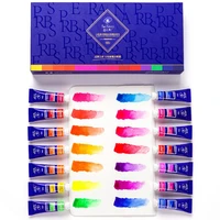 paul rubens 14 vibrant neon colors fluorescent watercolour tube set suitable for artist and students