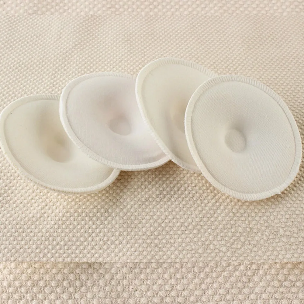 

4 Pcs New White Bamboo Breast Pad Nursing Pads For Mum Washable Waterproof Feeding Pad Bamboo Reusable Breast Pads
