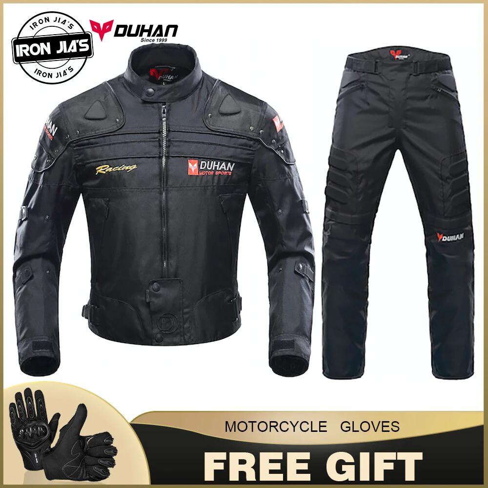 

Motorcycle Jacket Men Windproof Moto Pants Set Cold Protection Autumn Winter Motorbike Riding Moto Jacket+Pants Motocross Jacket