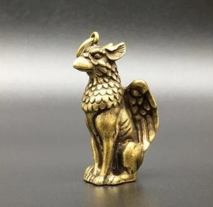 Твердая медная птица с крыльями подвеска латунный брелок подарок фэн-шуй