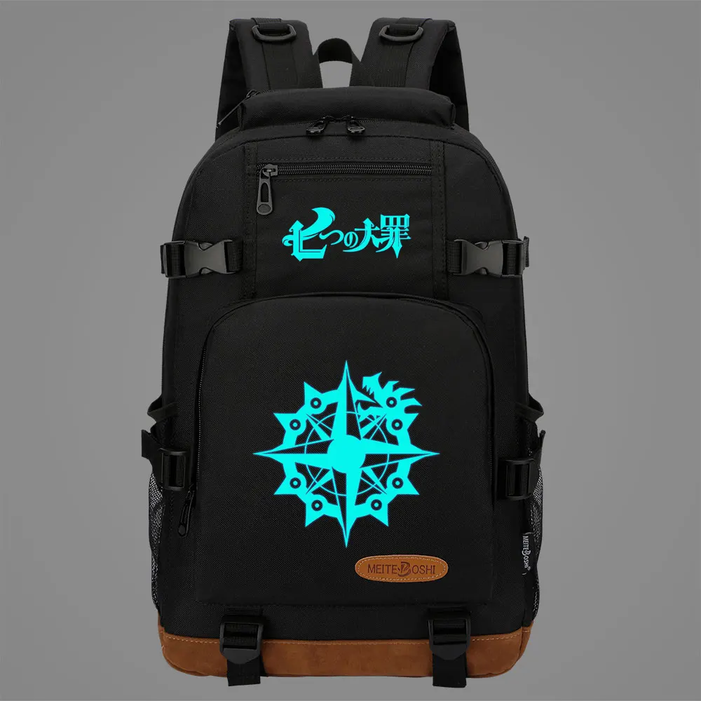 

Luminous Anime The Seven Deadly Sins Boys Girl Kids School Book Bags Women Bagpack Teenagers Canvas Men Laptop Travel Backpack