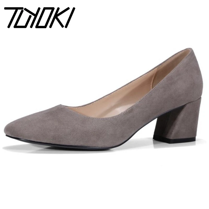 

Туфли-лодочки женские из натуральной кожи на толстом высоком каблуке, Размеры 33-43, 5 цветов