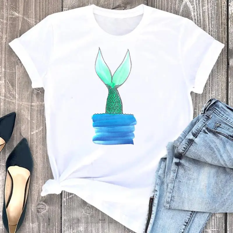 

Women Clothes Watercolor Flower 2021 Cute Ladies Cartoon Fashion Short Sleeve Summer Print Tshirt Female Tee Top Graphic T-shirt