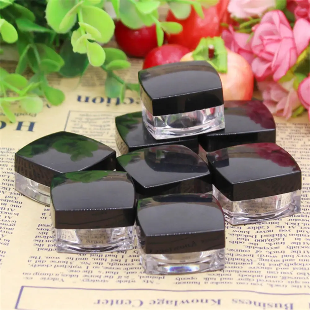 3g/5g/10g/20g маленькие квадратные многоразовые бутылки Косметическая пустая банка