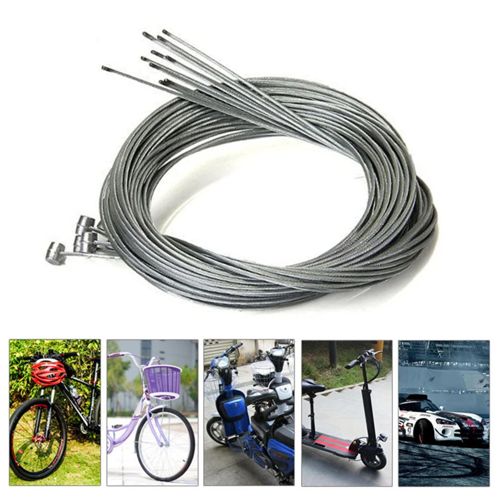 

10Pcs Durable 1.75m Long Bicycle Bike Cycling MTB Brake Inner Wire Cable Bike Brake Inner Wire For Front Or Rear Gear And Brake