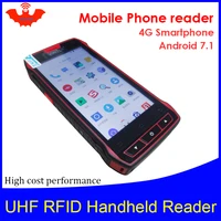 uhf rfid handheld reader 4g smartphone portable encoder epc c1g2 iso18000 6c mobile phone chip tag scanner writer copier