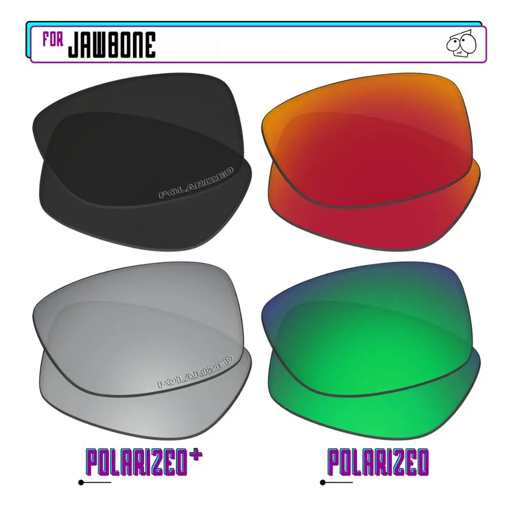 EZReplace Polarized Replacement Lenses for - Oakley Jawbone Sunglasses - BkSrP Plus-RedGreenP