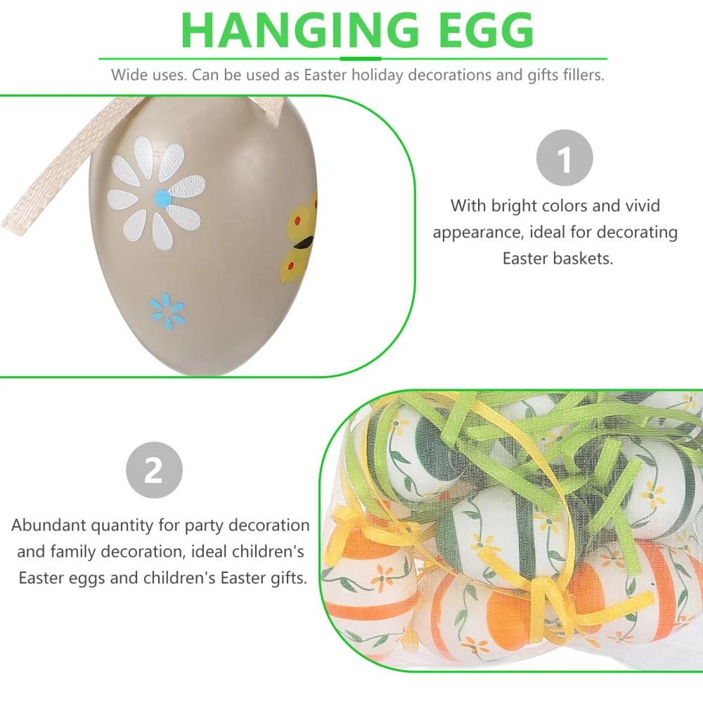 

54Pcs Easter Hanging Egg Easter Eggs Hanging Ornament Party Decoration