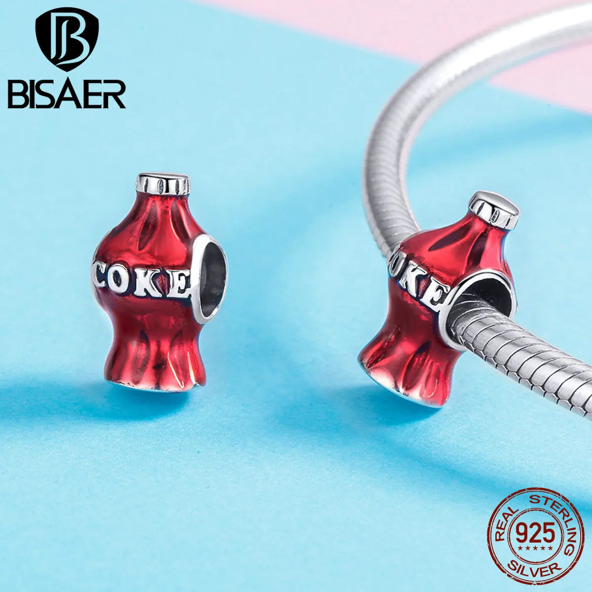 Бусины шармы из серебра 100% пробы в виде бутылки|Бусины| |