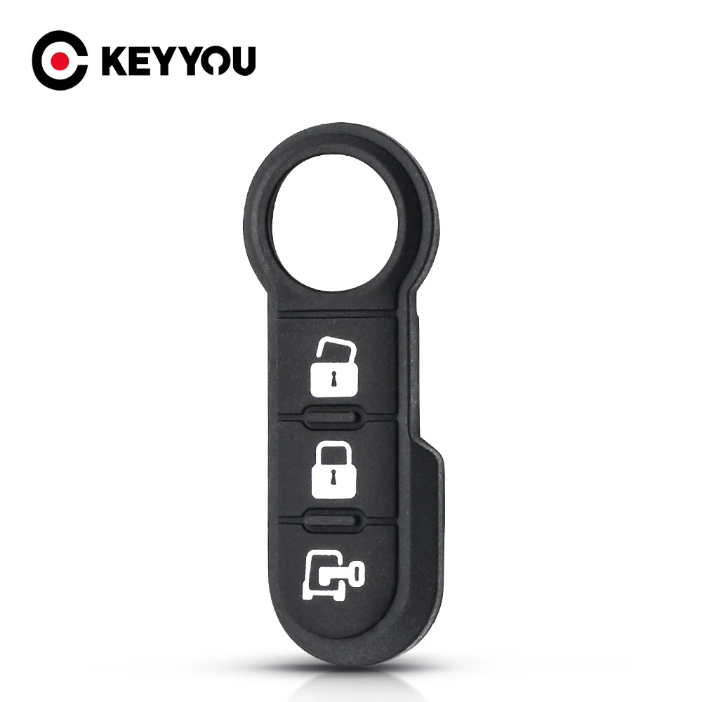 

KEYYOU 3 кнопки флип складной корпус для автомобильного ключа ключ панель дистанционного резиновый кнопочный коврик для Fiat 500 Panda Abarth Punto Bravo