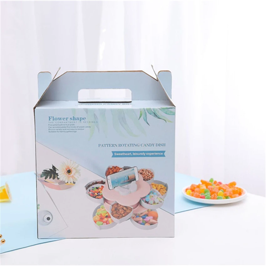 Креативная двухслойная вращающаяся коробка для хранения пластиковая конфет с