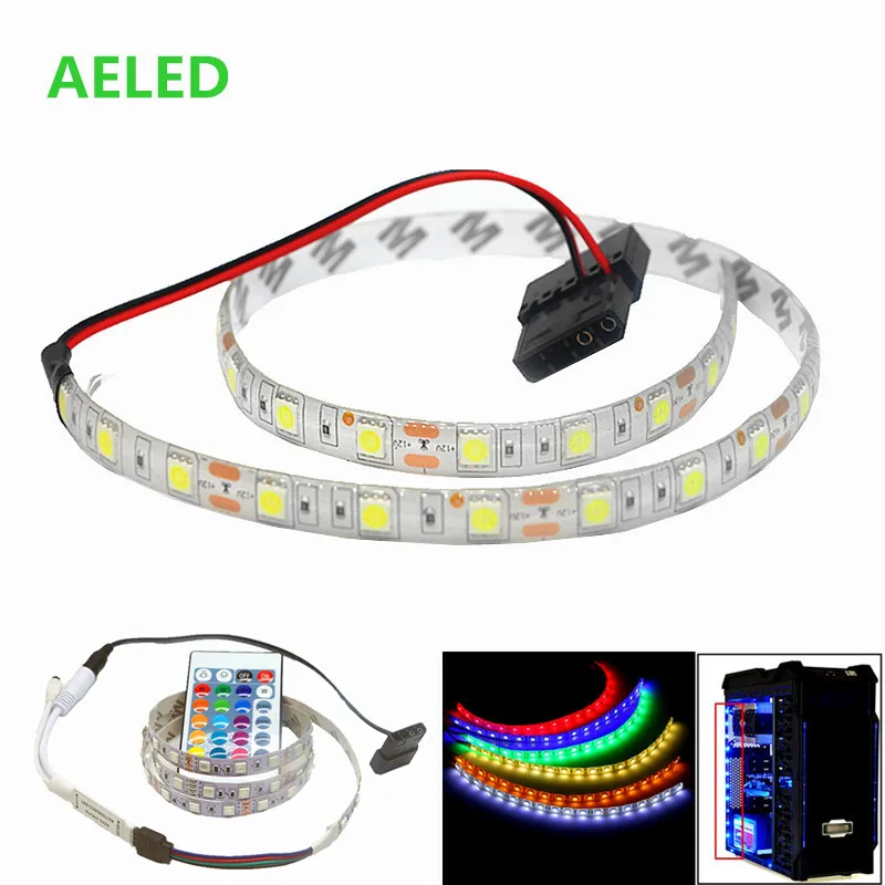 ПК Светодиодные ленты компьютер чехол клейкая лента светильник 5050 SMD гибкие 12V