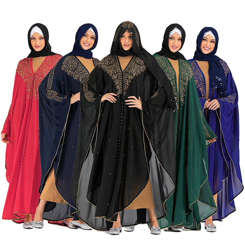 Открытый Дубай abaya кимоно кардиган турецкий хиджаб мусульманское платье исламское одежда для Женский Восточный халат Caftan халат Musulman Djelaba Femme