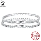 Потрясающий классический Теннисный браслет ORSA JEWELS, для мужчин и женщин, 925, серебряный браслет для тенниса, с круглой огранкой, с фианитами, SB115