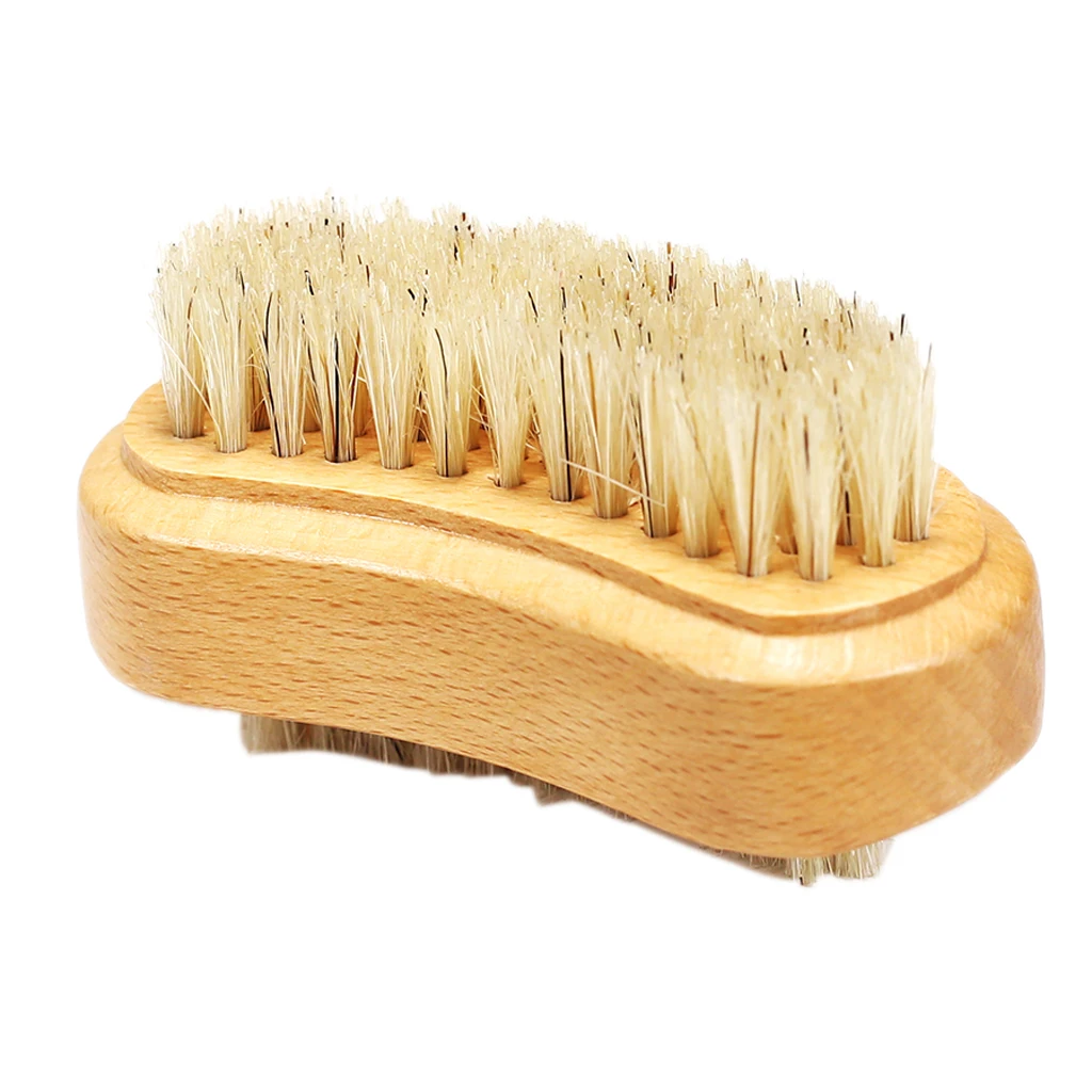 

Two Sided Wooden Finger Nail Brush Scrub Fingernail Cleaning Nailbrush Tool